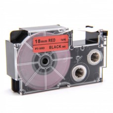 Casio Ez-Label Printer Tape Cartridge - 18mm, Black on Red (XR-18RD1)